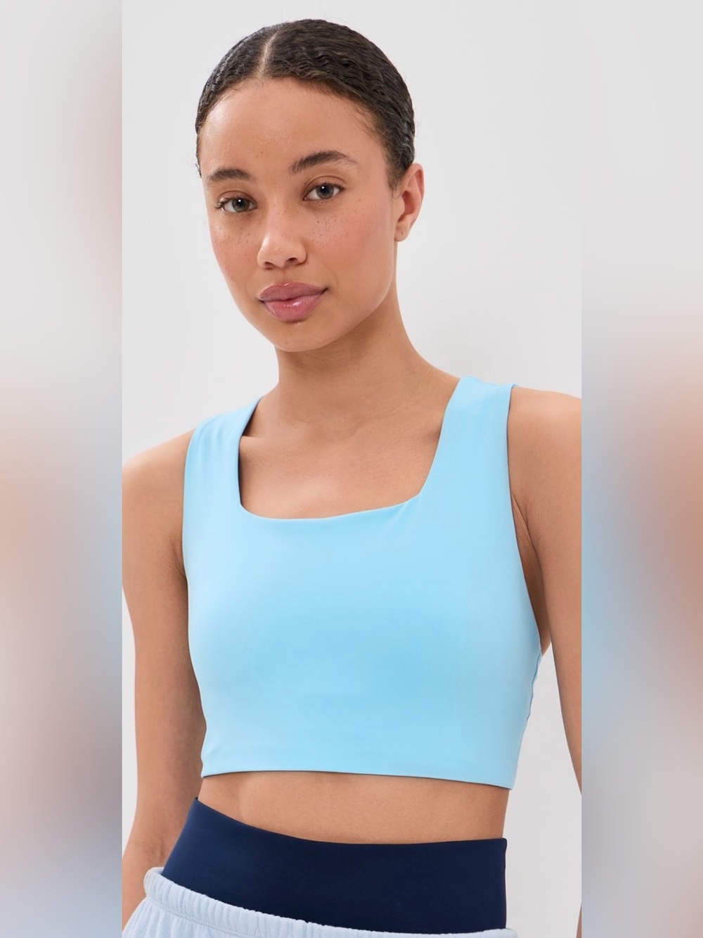FP Movement by Free People Sky Blue Square-Neck Swim One Piece Top